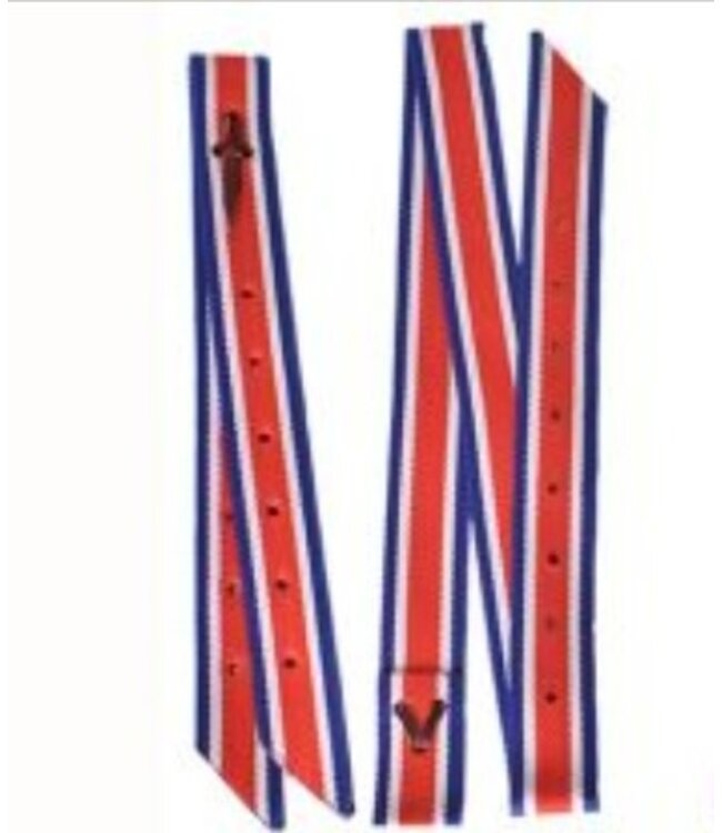 INTB02 SHOWMAN RED/WHITE/BLUE NYLON TIE STRAP AND OFF BILLET SET