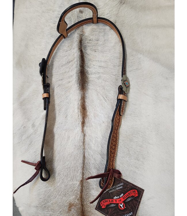 1034-17-AW CIRCLE Y ONE EAR 5/8" SHAPED BROW BAND HEADSTALL