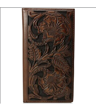 Ariat A3532802 ARIAT RODEO WALLET/CHECKBOOK COVER FLORAL EMBOSSED
