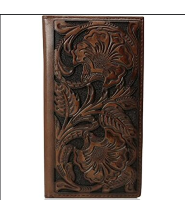 A3532802 ARIAT RODEO WALLET/CHECKBOOK COVER FLORAL EMBOSSED