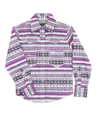 Cowgirl Hardware 825554-151 COWGIRL HARDWARE TODDLER RASBERRY/SLATE AZTEC L/S SHIRT