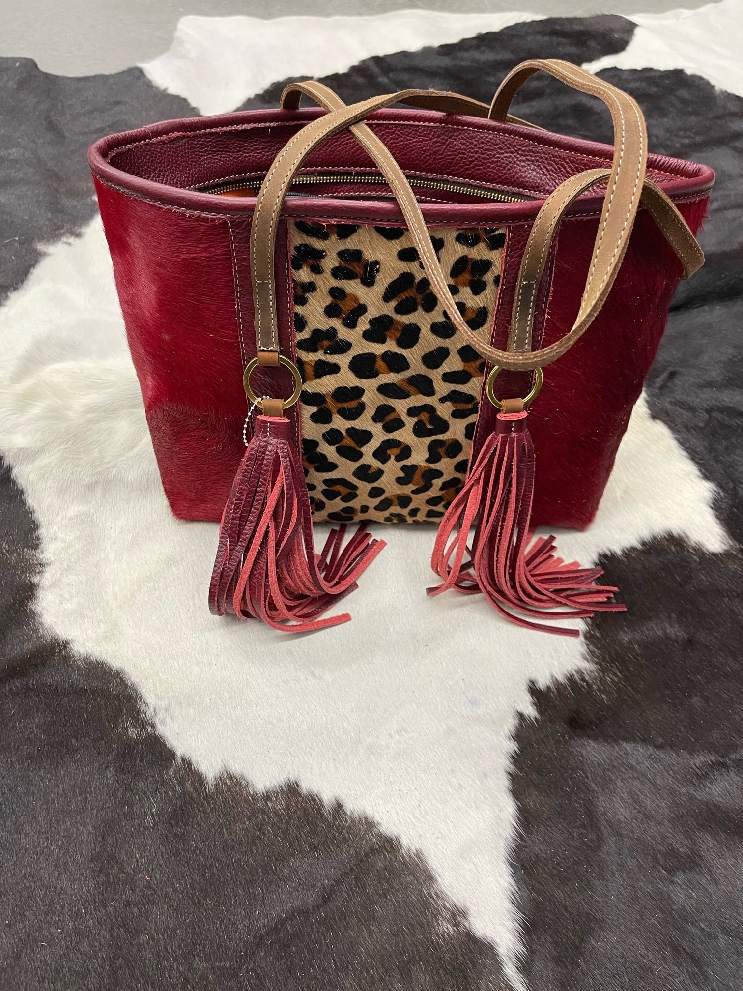 RODRIGO BY CATALINA 712 GENUINE RED COWHIDE FUR AND ITALIAN LEATHER PURSE -  A Bit of Tack
