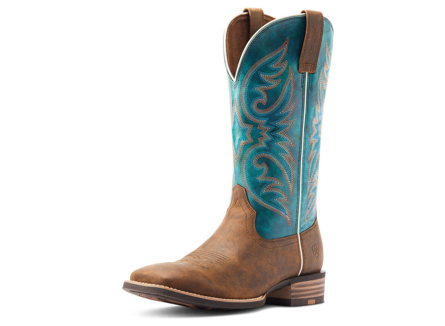 10044568 ARIAT MEN'S RICOCHET AGED TAN/TURQUOISE WESTERN BOOT
