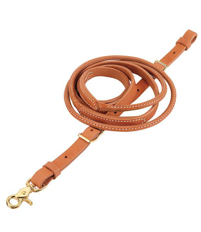 50-1508 RUSSET HARNESS LEATHER ROUND ROPER & CONTEST REINS, 3/4" X 8'