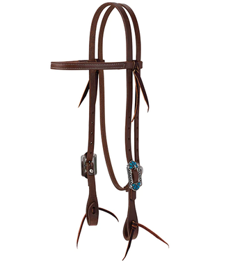 Weaver PROTACK® STRAIGHT BROW HEADSTALL WITH TURQUOISE FLOWER STONES