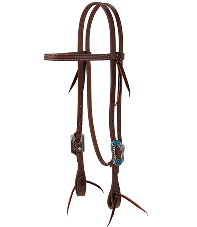 PROTACK® STRAIGHT BROW HEADSTALL WITH TURQUOISE FLOWER STONES