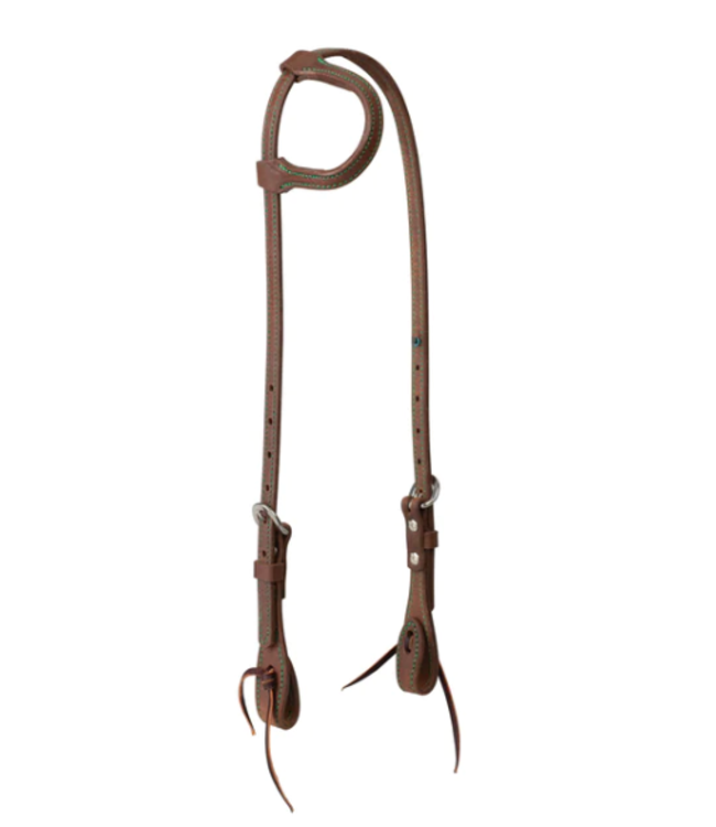 10015-10-01-10 SYNERGY® HARNESS LEATHER 5/8" SLIDING EAR FLAT BUCKLE HEADSTALL