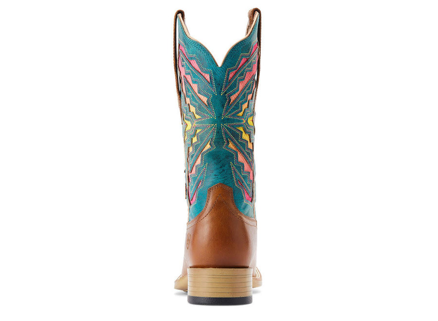 10044443 ARIAT WOMEN'S LANEY TOFFEE/TEAL BLUE WESTERN BOOT