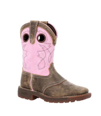 Rocky 8"BROWN AND PINK WESTERN BOOTS