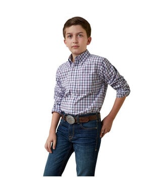 Ariat 10044917 ARIAT BOYS PRO MEIR CLASSIC L/S SHIRT PURPLE