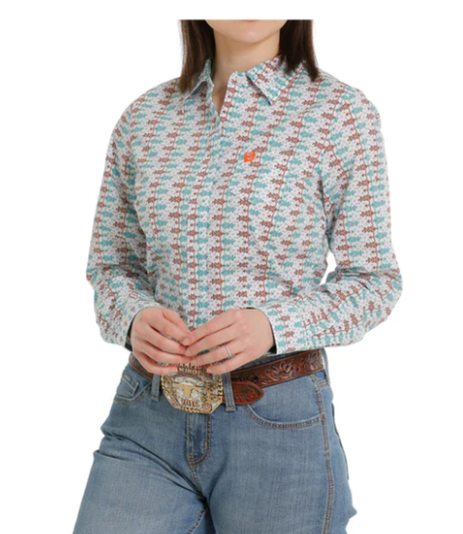 Cinch Women's Button Down Western Shirt Multi, S - MSW9164207