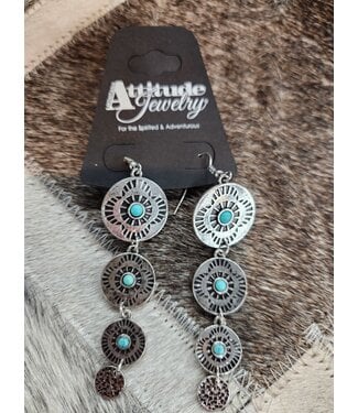 Montana SilverSmiths CONCHOS MULTIPLIED TURQUOISE EARRINGS