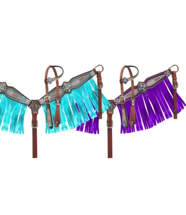 13787 SHOWMAN PONY HEADSTALL/BREAST COLLAR SET HOLOGRAPHIC