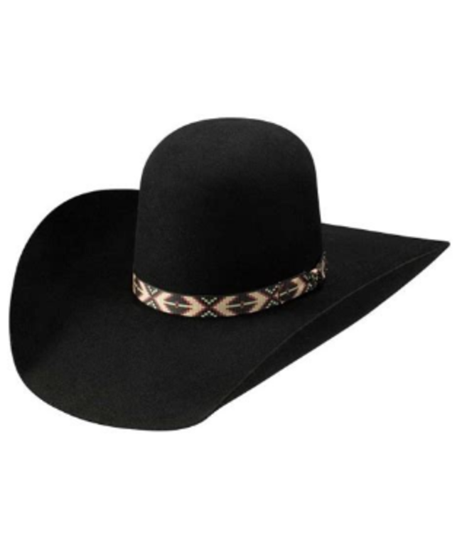 HOOEY ROUGHNECK 4X LONG OVAL WOOL HOOEY COLLECTION BLACK HAT