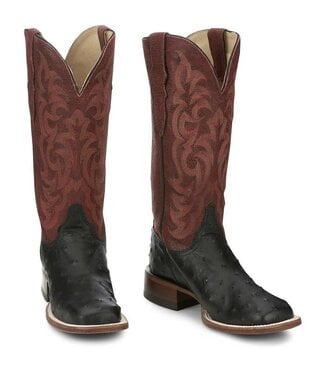 Justin COWGAL 13" BLACK FULL QUILL OSTRICH WESTERN BOOTS