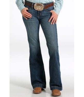 Cinch MJ81454088 CINCH WOMEN'S LYNDEN SLIM FIT MEDIUM STONEWASH TROUSER JEAN