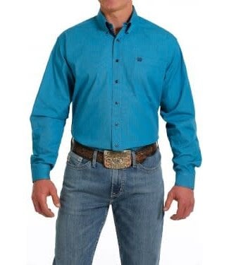 Cinch MTW1105564 CINCH MEN'S TURQUOISE/NAVY STRIPE BUTTON DOWN SHIRT