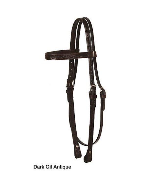 0233-8341 CIRCLE Y FLORAL TOOLED BROWBAND HEADSTALL WALNUT