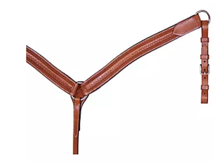 423320 CIRCLE Y 1 3/4" CONTOURED SHELL TOOLED BREAST COLLAR A Bit of