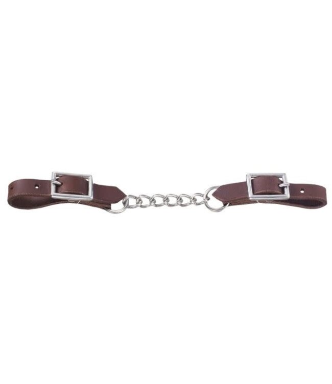 52-4011 TOUGH1 HARNESS LEATHER CURB STRAP WITH SINGLE CHAIN