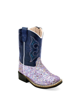 Old West TODDLER NAVY & PURPLE GLITTER SPARKLE BOOTS