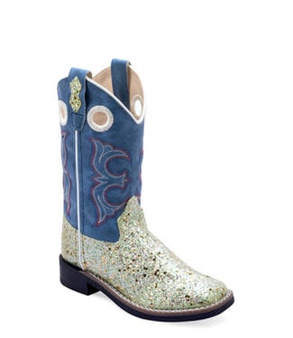 Old West BLUE & SILVER GLITTER SPARKLE BOOTS