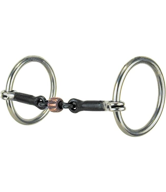 TRADITIONAL LOOSE RING SNAFFLE WITH 3-PIECE COPPER ROLLER