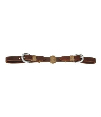 Royal King 52-580 ROYAL KING LEATHER CURB STRAP WITH RAWHIDE BALL