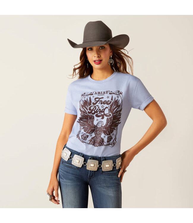 10047601 ARIAT WOMEN'S AMERICAN FREE T-SHIRT ORCHID HEATHER