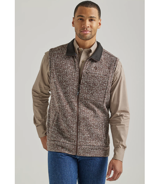 Wrangler 112334103 WRANGLER MEN'S GEORGE STRAIT ZIP FRONT KNIT VEST IN DOVE