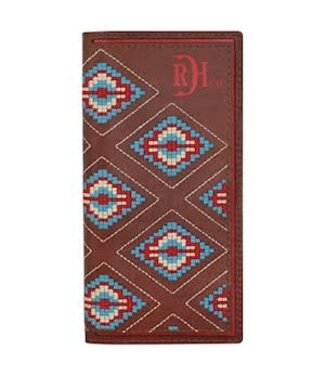 RED DIRT HAT CO 23225876W6 RED DIRT HAT CO RODEO WALLET TOOLED W/AZTEC NEEDLEPOINT