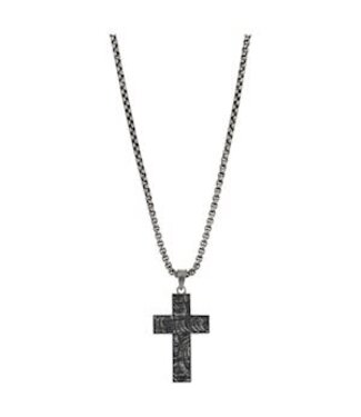 Justin NECKLACE REVERSIBLE CROSS ON 24" BOX CHAIN