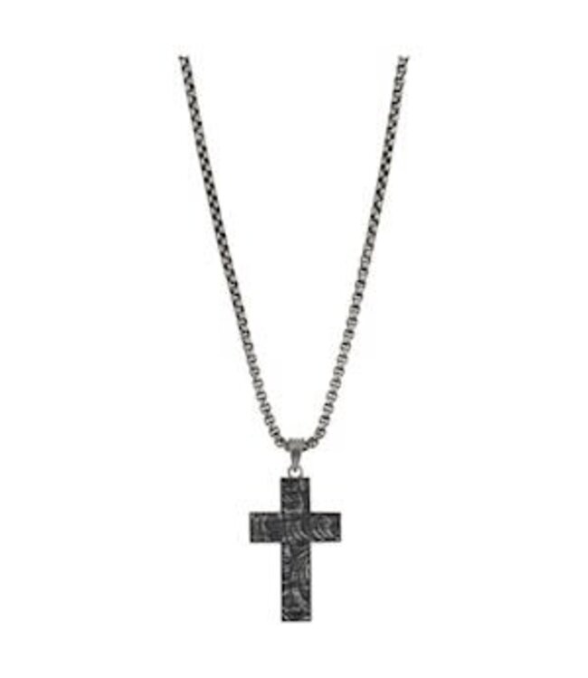 NECKLACE REVERSIBLE CROSS ON 24" BOX CHAIN
