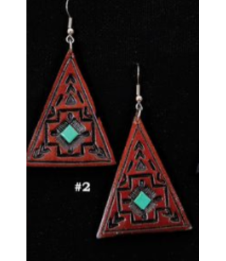 Austin Accent LEATHER TRIANGLE SOUTHWEST EARRINGS