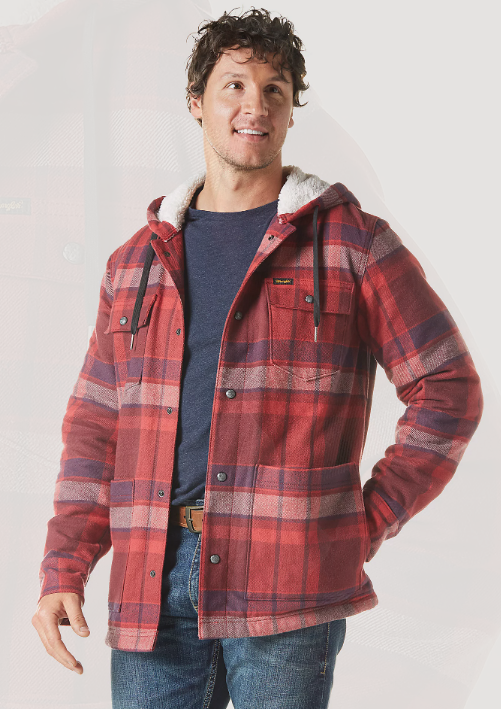 Wrangler riggs workwear men's hooded flannel work jacket hotsell