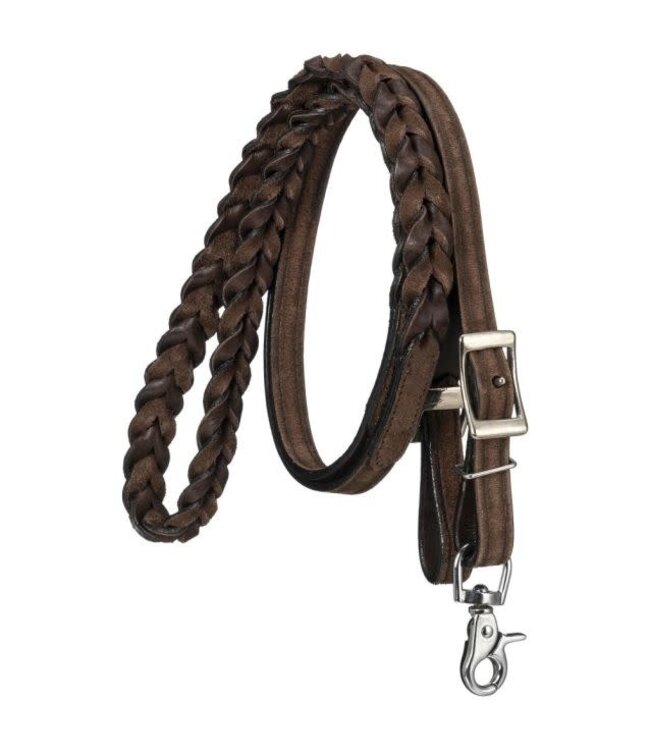 43-1250 ROYAL KING BRAIDED LEATHER ROPING REINS