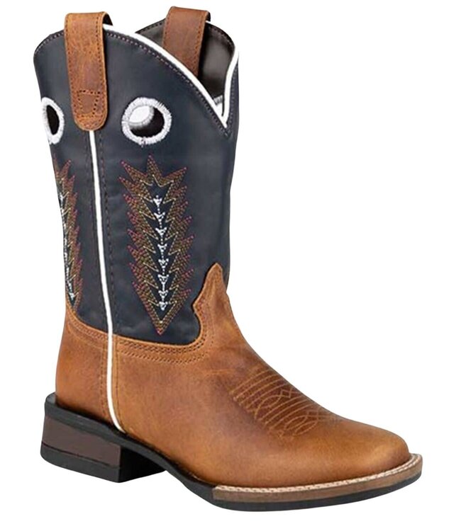 09-018-0911-3352 ROPER BOY'S JAMES TOOLED-INLAY SQUARE TOE BOOTS