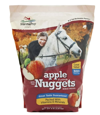 MANNAPRO APPLE BITE-SIZE HORSE NUGGET TREATS 4 LBS.