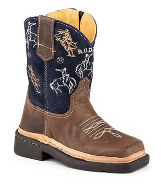 Roper NAVY SUEDE W/RODEO STITCHING BOOTS