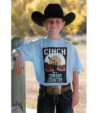 Cinch MTT7670133 CINCH BOY'S "THIS IS COWBOY COUNTRY" TEE - LIGHT BLUE
