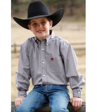 Cinch MTW7060323 CINCH BOY'S GEOMETRIC PRINT BUTTON-DOWN WESTERN SHIRT