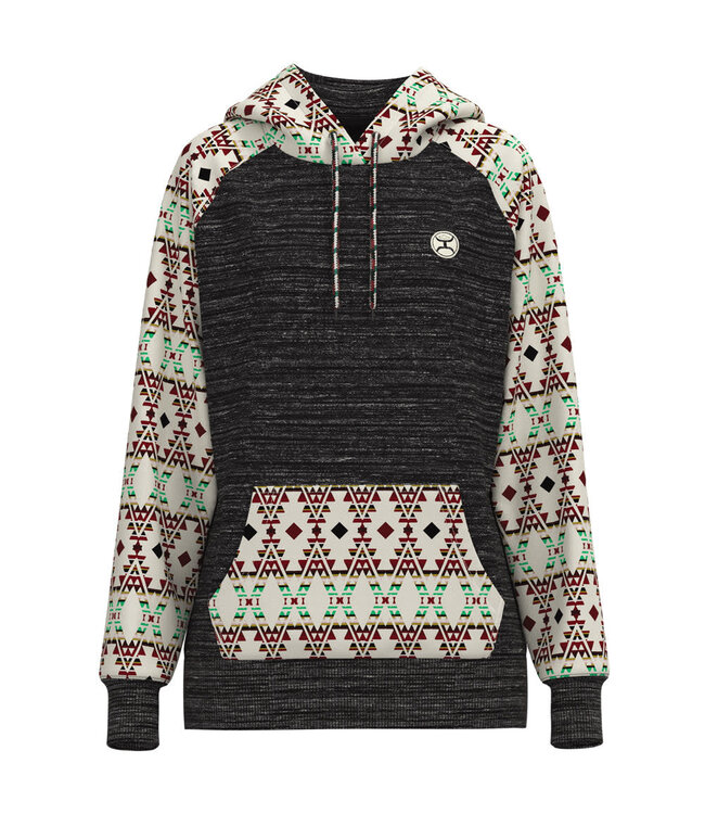 Hooey HH1198CHAZ HOOEY SUMMIT CHARCOAL HOODY WITH AZTEC PATTERN