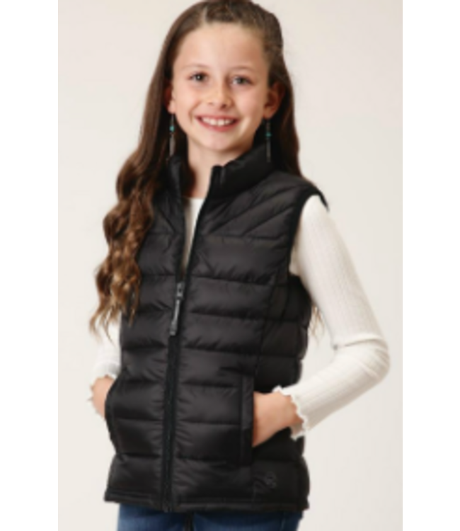 03-298-0685-6186 ROPER GIRL'S BLACK NYLON PARACHUTE VEST