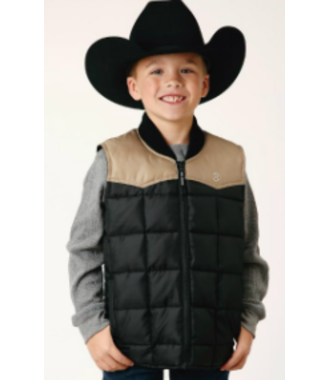 03-397-0763-0534 ROPER BOY'S QUILTED POLY-FILLED BLACK VEST