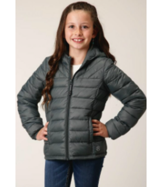 Roper 03-298-0693-6189 ROPER GIRL'S NYLON PARACHUTE SILVER SAGE JACKET