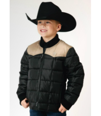 Roper 03-397-0761-0534 ROPER BOY'S QUILTED POLY-FILLED BLACK/TAN JACKET