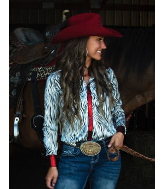 Cowgirl Tuff PULLOVER BUTTON UP ZEBRA PRINT