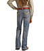 BG4MD02552 ROCK & ROLL GIRL'S CHEETAH EMBROIDERED MID RISE BOOT CUT JEANS