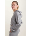 HEATHER CROPPED PULLOVER HEATHER GRAY HOODIE