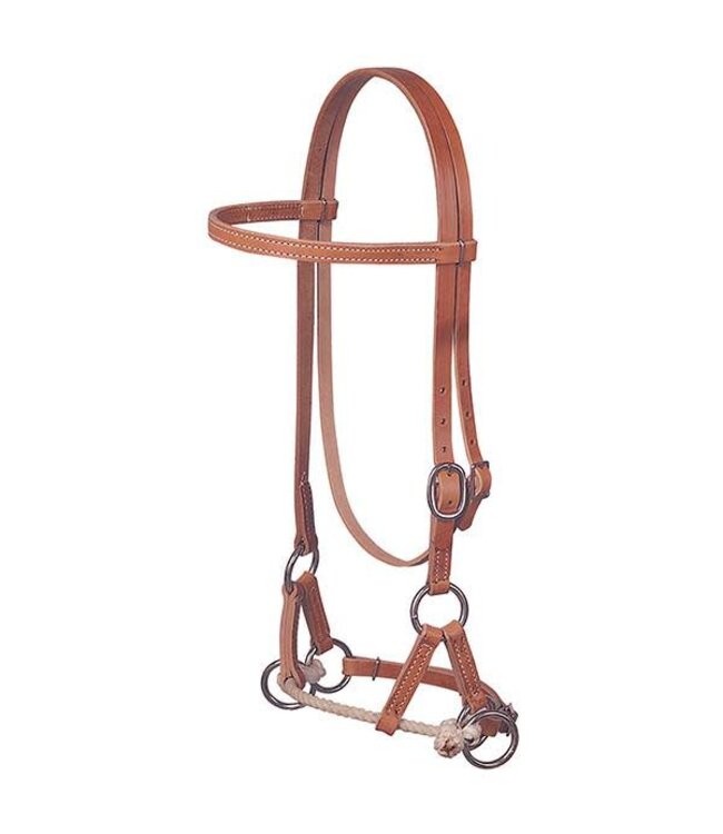 10-0282 WEAVER HARNESS LEATHER SIDE PULL, SINGLE ROPE